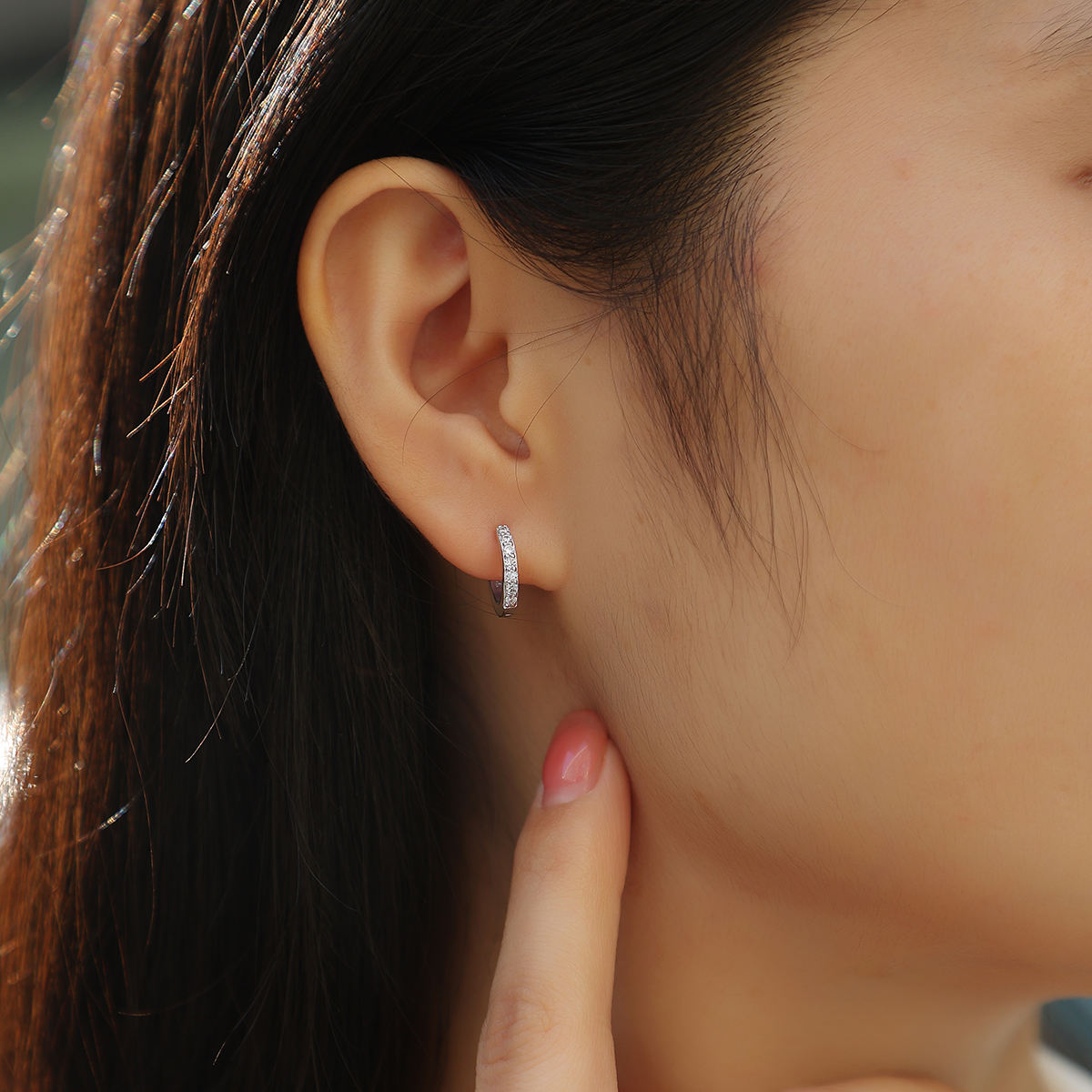 Moissanite oorbellen met diamanten, zilveren oorbellen, luxe modieuze diamanten oorbellen, oorbellen met studs 