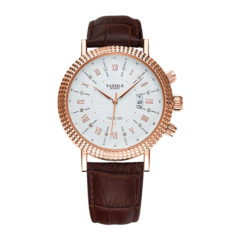 YAZOLE Women Luxury Quartz Watch Original Leather Band Stainless Steel Case Women Fashion Quartz Movement Watch