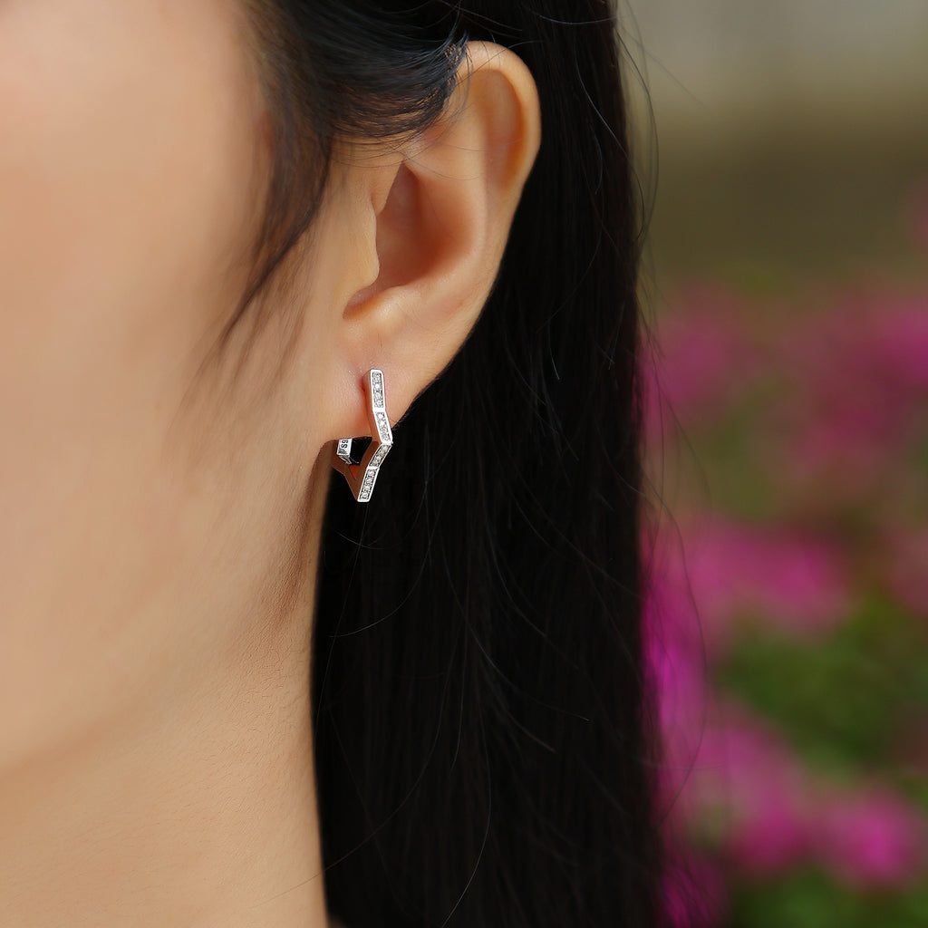 Women Luxury Earrings 925 Sterling Silver Moissanite Diamond Earrings Geometric Star Hip Hoop Stud Women's Earrings