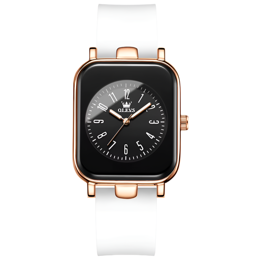 Olevs 9961 Women Luxury Quartz Watch Stainless Steel Waterproof Luminous Silicon Band Women Quartz Watch - Acquisti Online