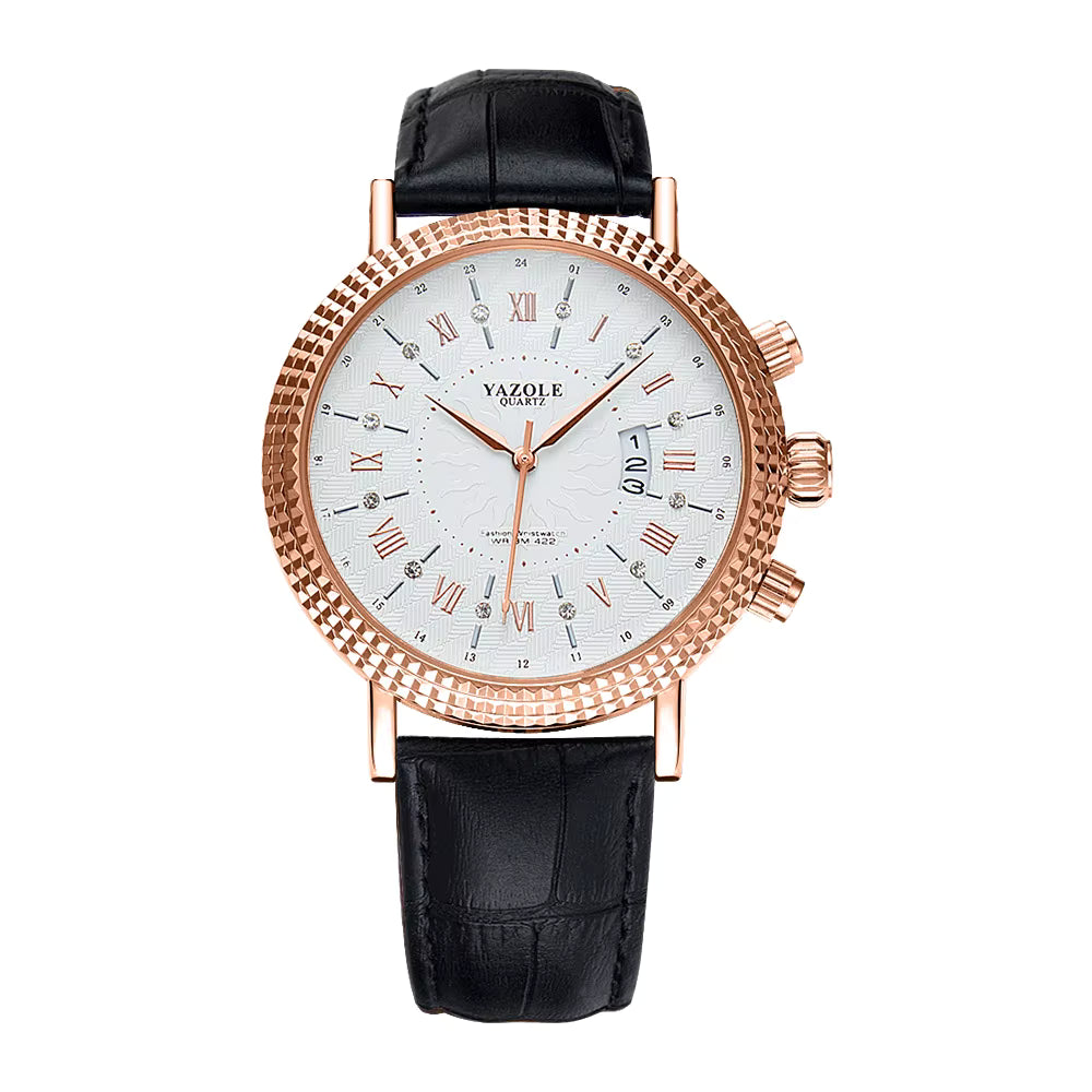 YAZOLE Women Luxury Quartz Watch Original Leather Band Stainless Steel Case Women Fashion Quartz Movement Watch