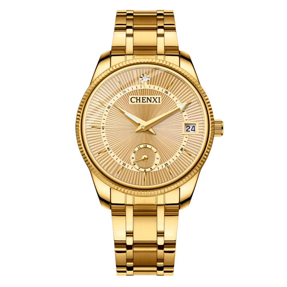 CHENXI Luxury Couple fashion quartz watch steel band watch Rhinstone Crafted Luminous Waterproof Couple Quartz Watch