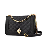 Women's Bag Pu Soft Leather Small Square Bag Retro Shoulder Bag Rhombus With Chain minimalist one shoulder bag