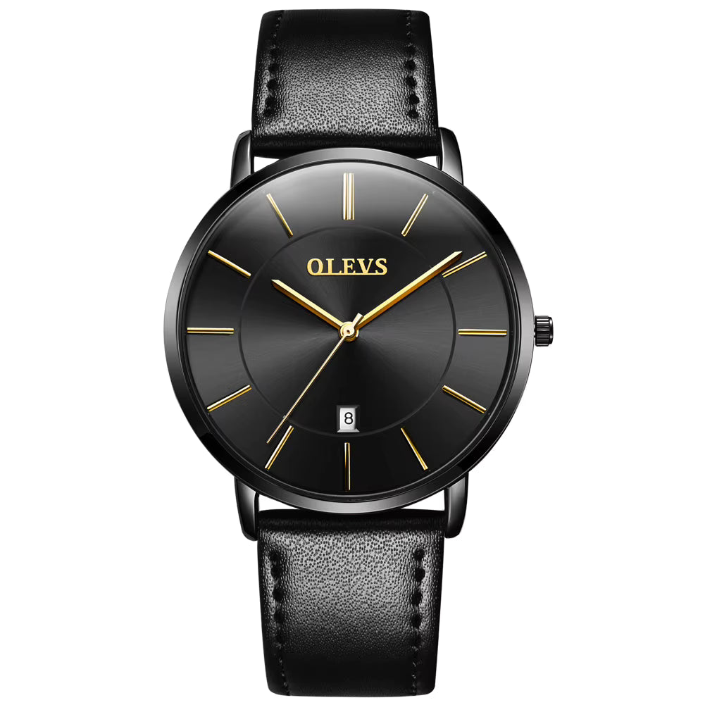 OLEVS Modieus dameshorloge met echte leren band, waterdicht Japans quartzhorloge van hoge kwaliteit