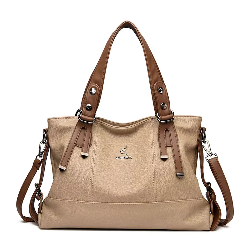 Dames handtas Originele leren dames schoudertas met meerdere zakken, grote capaciteit, crossbody handtas voor dames