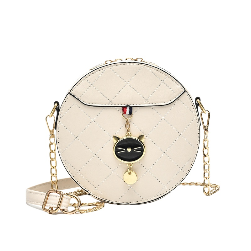 Kleine ronde tas voor dames, grote capaciteit, schoudertas voor dames, modieuze kettingriem, crossbodytas voor dames