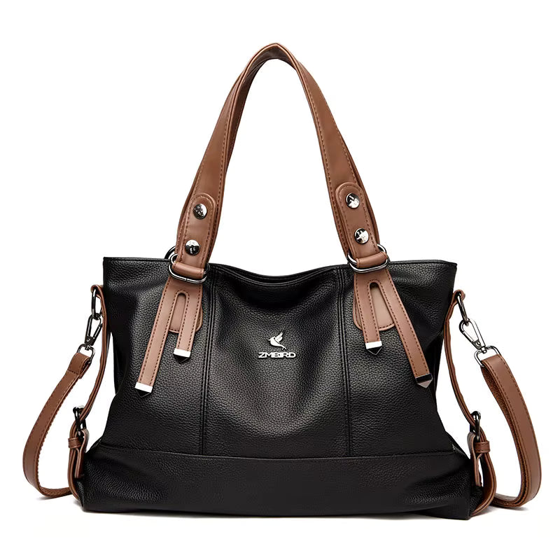 Dames handtas Originele leren dames schoudertas met meerdere zakken, grote capaciteit, crossbody handtas voor dames