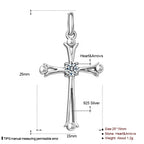 Women Fashionable Necklace 925 Sterling Silver Platinum Plated Zirconia Cross Nacklaces High Quality Women Necklace