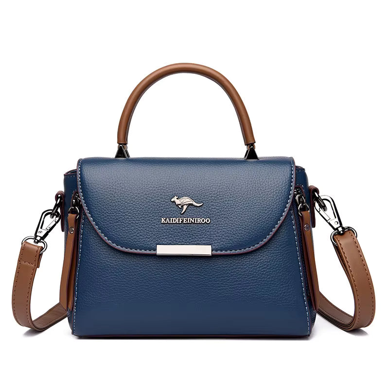 Women's Luxury Handbah Original Leather Multi Zipper Pocket Shoulder Bag Large Capacity Stylish Women's Crossbody Bag