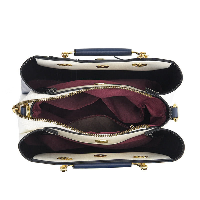 Women's Luxury Handbag PU Leather Multi Zipper Pocket Large Capacity Women's One Shoulder Portable Messenger Bag