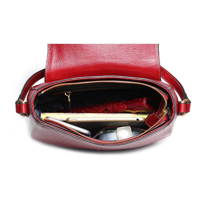 Women's Retro Shoulder Purses Genuine Leather Hand Bags Ladies Crossbody bag Large Capacity Women's Shoulder Bag