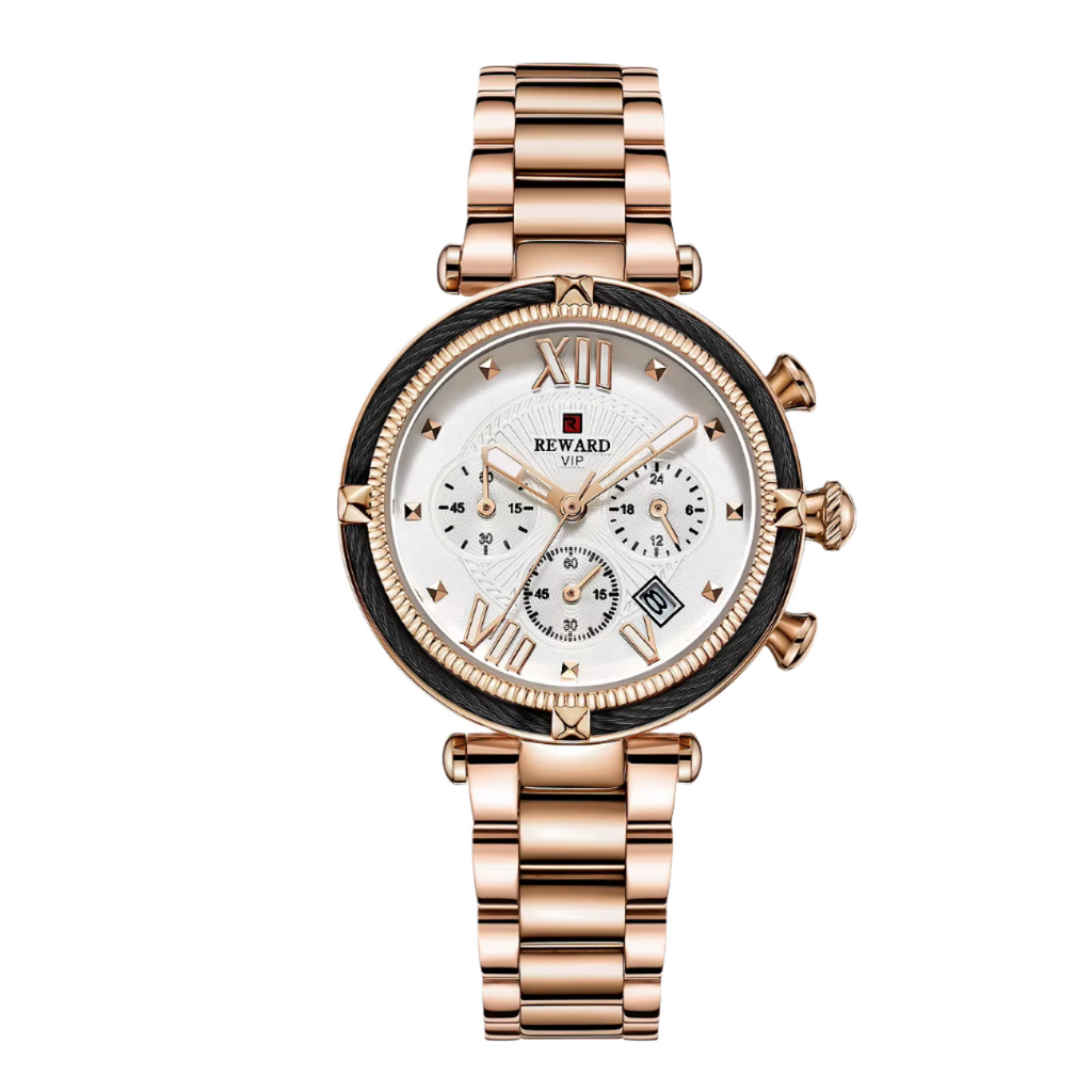 REWARD Women Luxury Quartz Watches High Quality Stainless Steel Strap Waterproof Luminous Ladies Quartz Wrist Watch