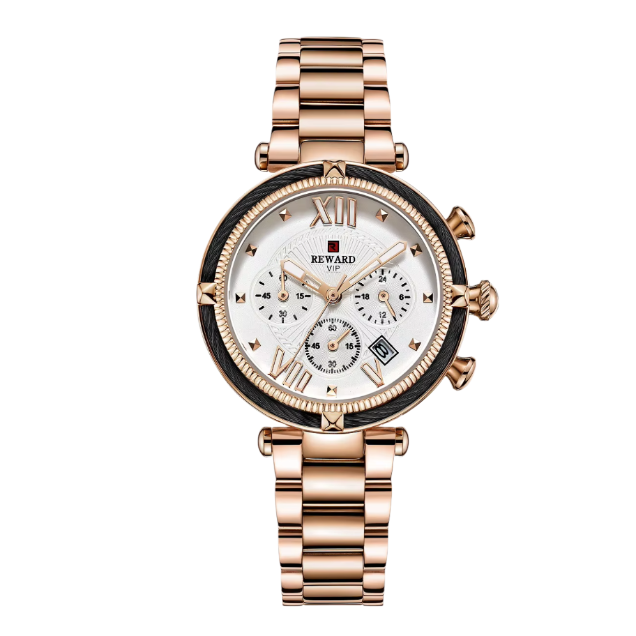 REWARD Dames Luxe Quartz Horloges Hoge Kwaliteit Roestvrijstalen Band Waterdicht Lichtgevend Dames Quartz Polshorloge