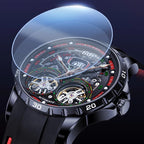 Man Automatic Sports Watch Waterproof Double Flywheel Hollow Watch