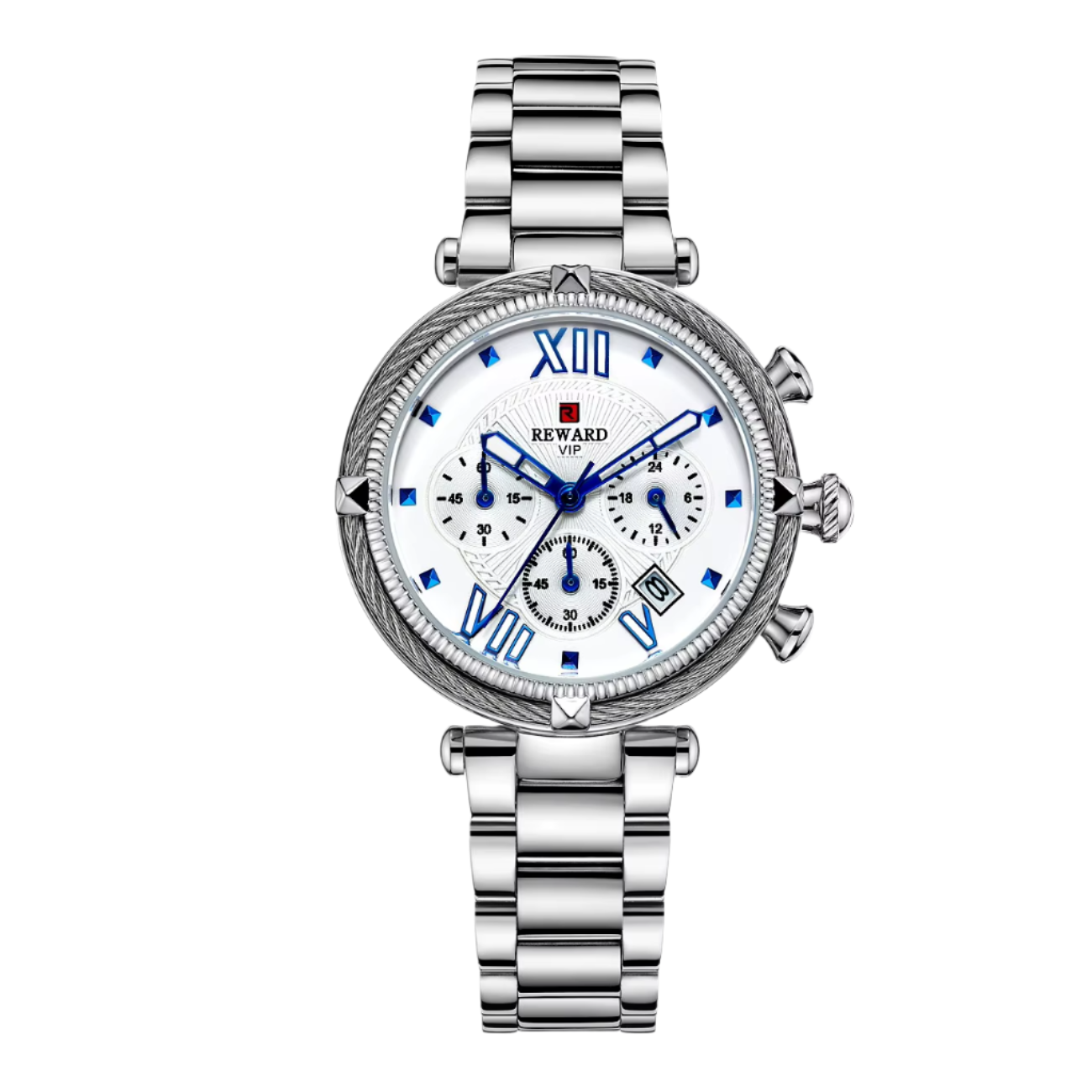 REWARD Dames Luxe Quartz Horloges Hoge Kwaliteit Roestvrijstalen Band Waterdicht Lichtgevend Dames Quartz Polshorloge