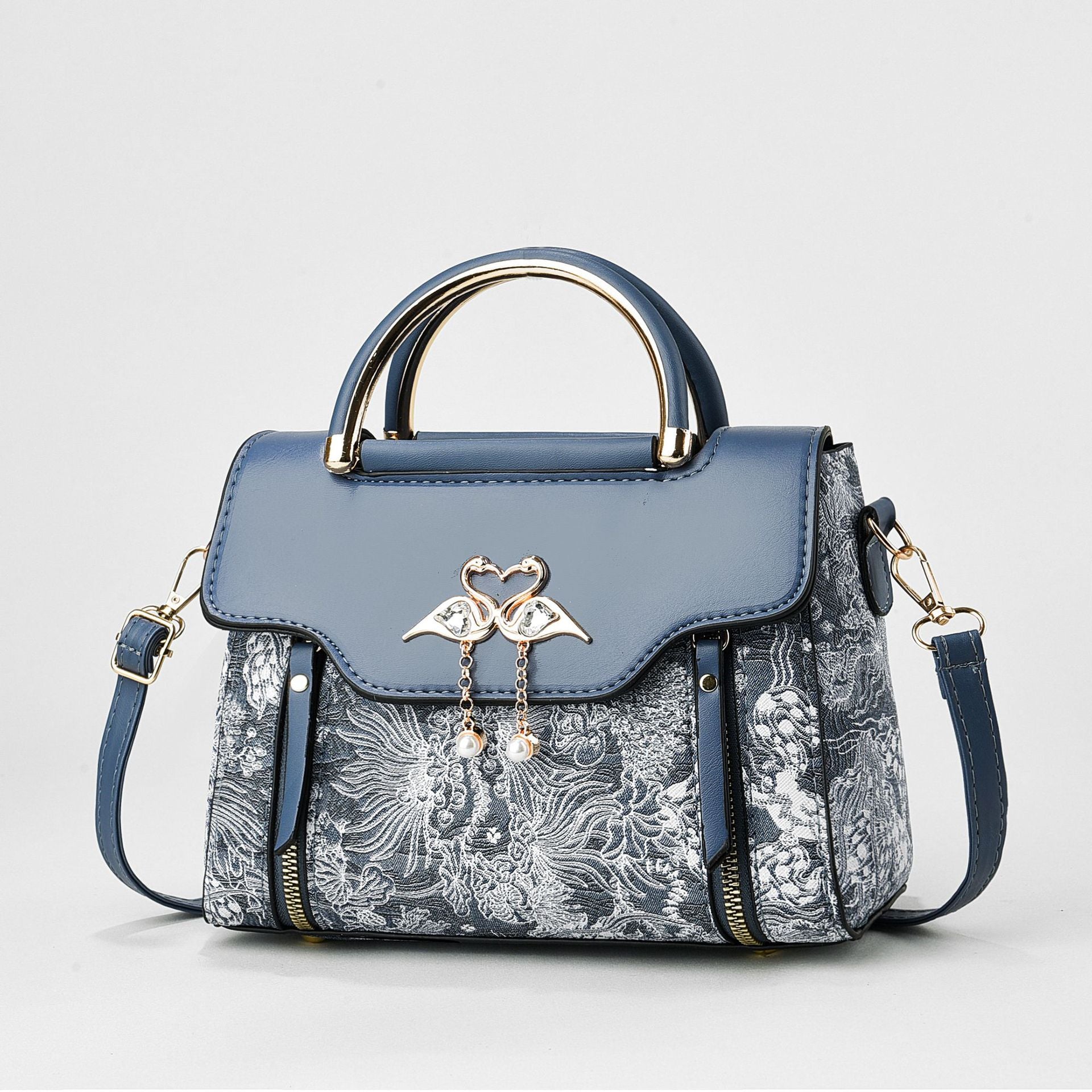 Women's Fashionable Handbag Original Leather Shoulder Bag Multi Zipper Pocket Large Capacity Women's Shoulder Bag