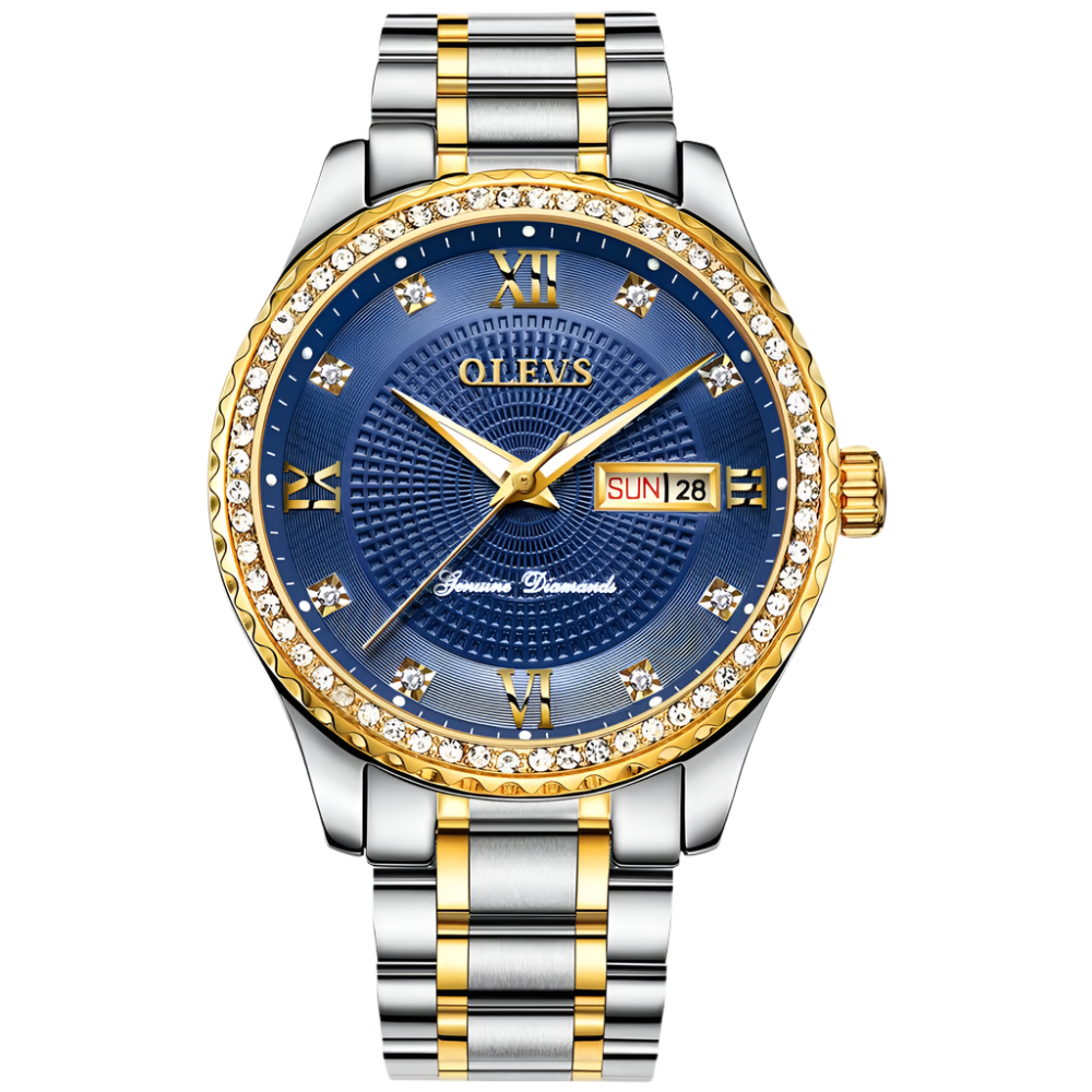OLEVS 6618 Men's Luxury Diamond Crafted WaterProof Quartz Watch Steel Band Date Analog Luminous Men Quartz Watch