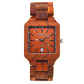 Houten dames luxe automatisch quartz uurwerk met kalender Japans uurwerk houten quartz horloge voor dames