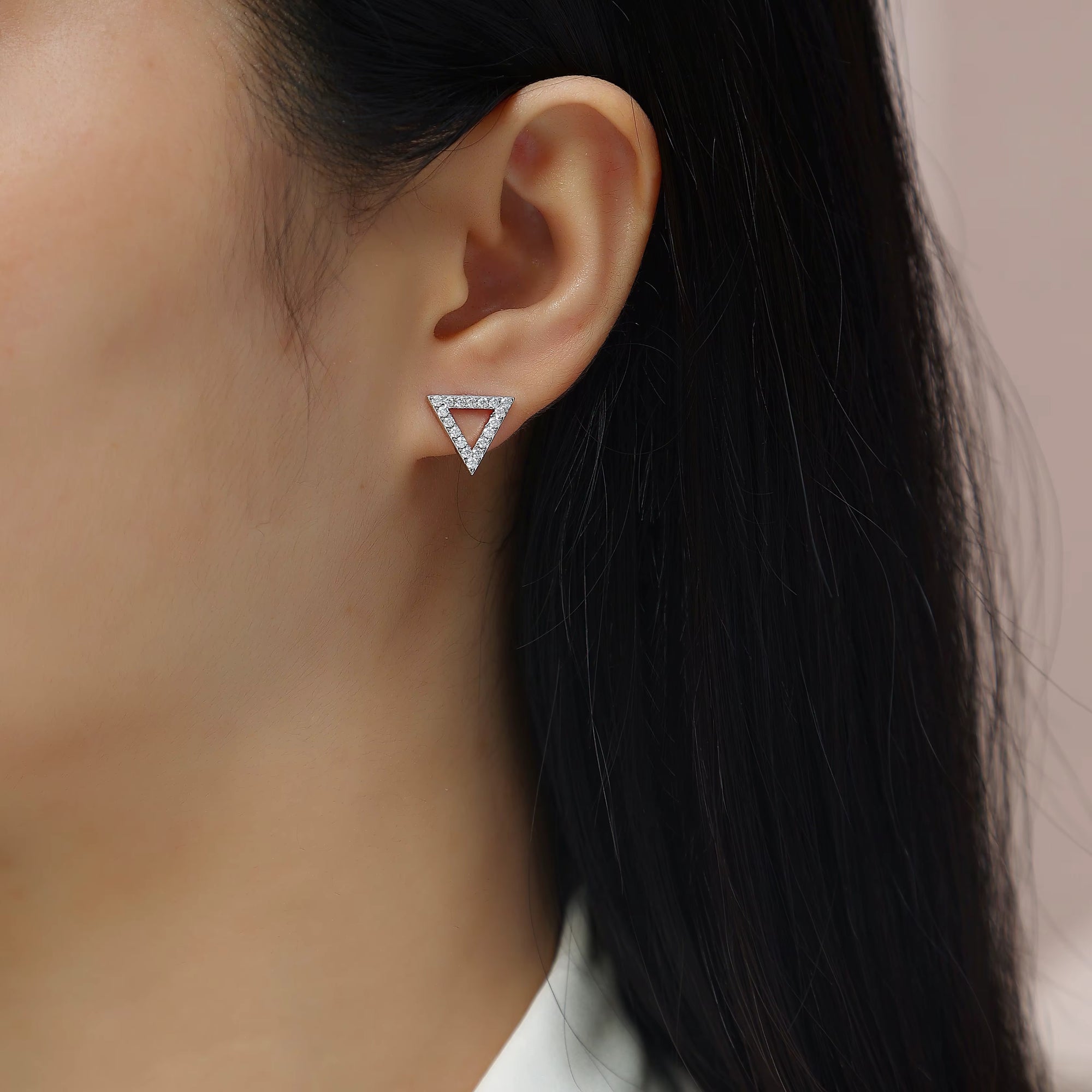 Unieke diamanten set met moissaniet zilveren oorbellen, luxe modieuze diamanten oorbellen, oorbellen met studs 