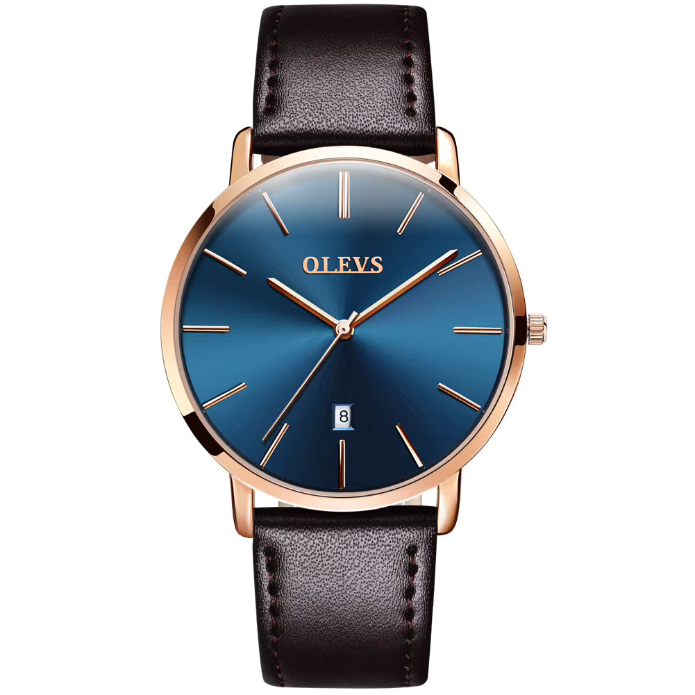 OLEVS Fashionable Genuine Leather Strap Women Quartz Wristwatches Waterproof Japan Quartz High Quality Exquisite Watch