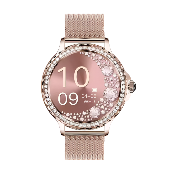 Orologio intelligente multifunzione da donna con monitoraggio della salute, promemoria intelligente, monitoraggio del fitness e chiamata Bluetooth Rhinstone