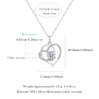 Women Luxury Necklace 925 Sterling Silver Heart Interlocking Moissanite Diamond Fashionable Women's Pendant Necklace