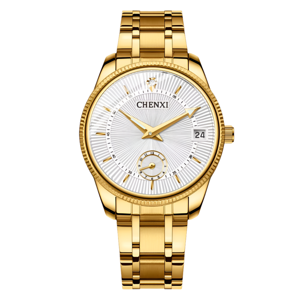 CHENXI Luxury Couple fashion quartz watch steel band watch Rhinstone Crafted Luminous Waterproof Couple Quartz Watch