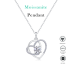 Women Luxury Necklace 925 Sterling Silver Heart Interlocking Moissanite Diamond Fashionable Women's Pendant Necklace