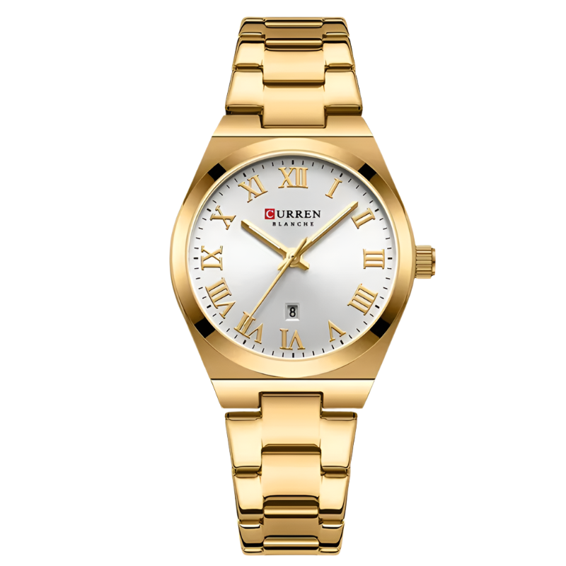 CURREN 9095 Luxe dameshorloges, modieus, casual, dameshorloge van roestvrij staal, quartzhorloge, waterdicht dameshorloge