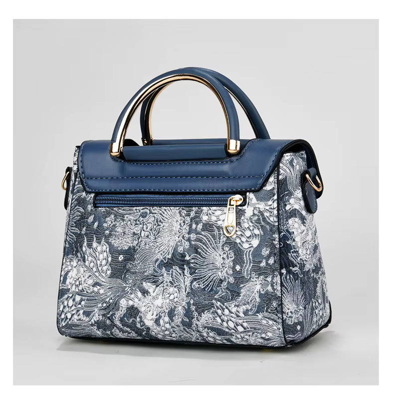 Women's Fashionable Handbag Original Leather Shoulder Bag Multi Zipper Pocket Large Capacity Women's Shoulder Bag