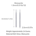 Women Luxury Earrings Jumping Moissanite Diamond Earrings 925 Sterling Silver Earrings Hip Hoop Stud Women Earrings