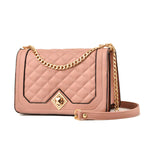 Women's Bag Pu Soft Leather Small Square Bag Retro Shoulder Bag Rhombus With Chain minimalist one shoulder bag