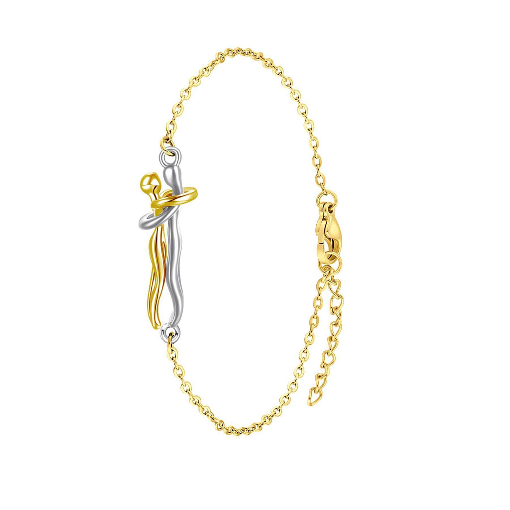 Women Fashion Pendant Necklace S925 Stainless Steel Hugging Couple Pendant Necklace Fashionable Women Necklace