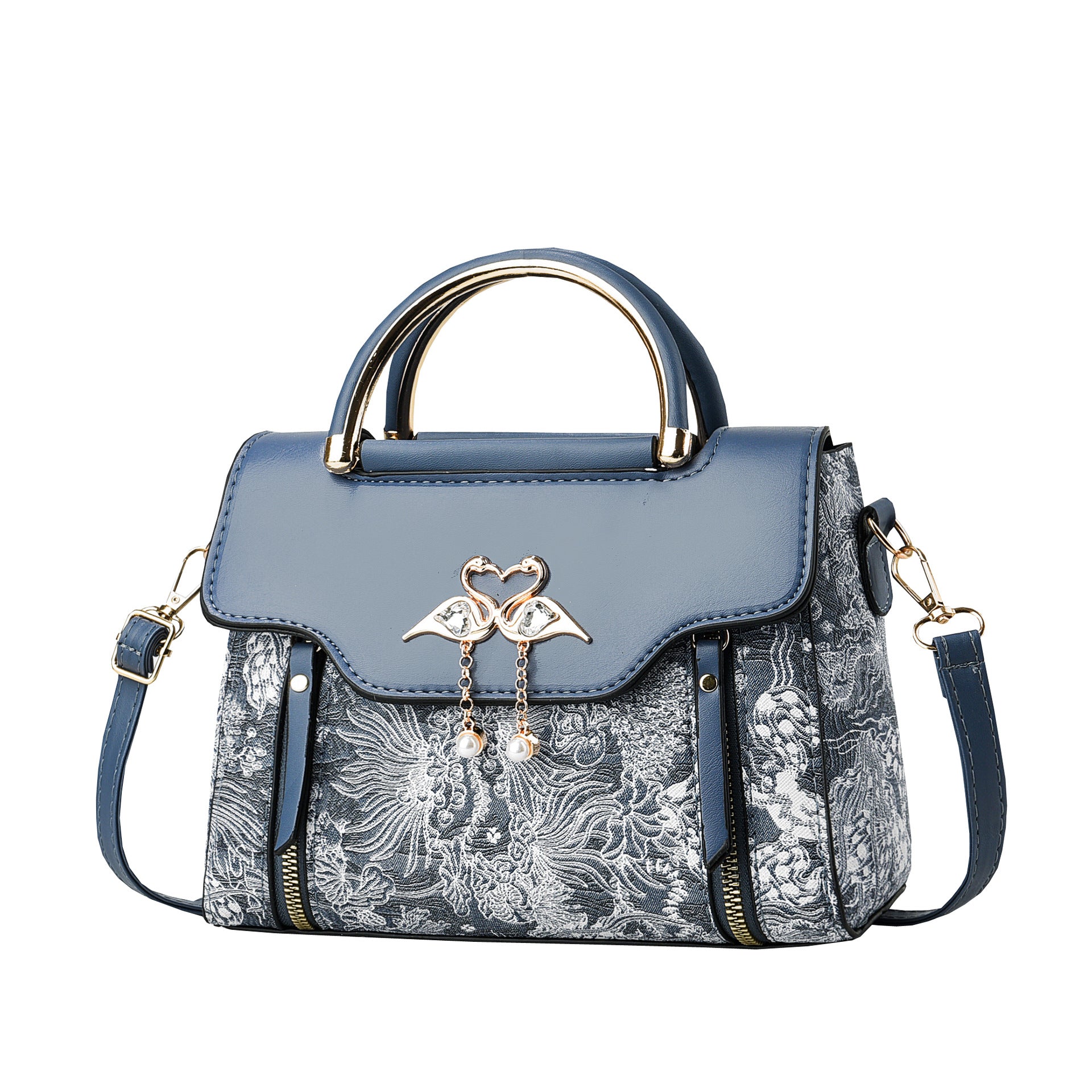 Women's Fashionable Handbag Original Leather Shoulder Bag Multi Zipper Pocket Large Capacity Women's Shoulder Bag - Acquisti Online