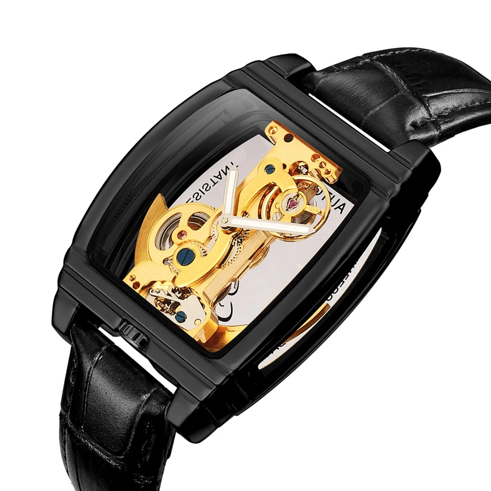 SHENHUA Men Barrel Shaped Double Sided Hollow Automatic Watch - Acquisti Online