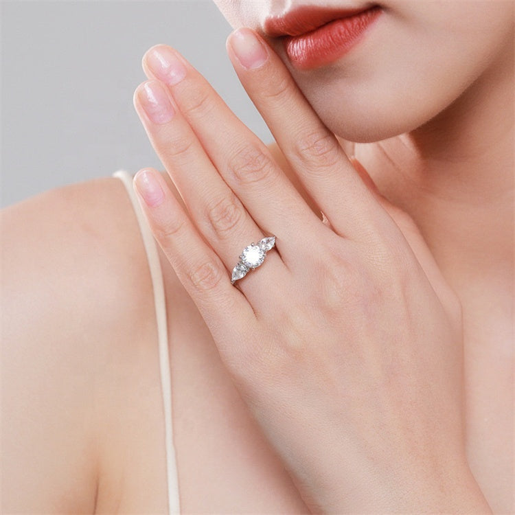 Women Luxury Rings 925 Sterling Silver High Quality Sparkling Cubic Zirconia Ring High Quality Women Engagement Ring