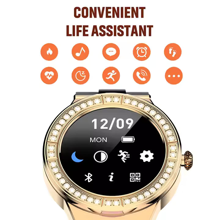 Women's Bluetooth Call Smart Watch Health Monitoring Heart Rate Smart Reminds women smart watch
