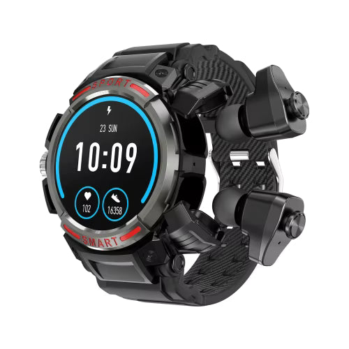 Orologio intelligente da uomo con auricolari TWS, Bluetooth, chiamata, display AMOLED, fitness tracker, monitoraggio della salute, pagamento NFC, orologio intelligente