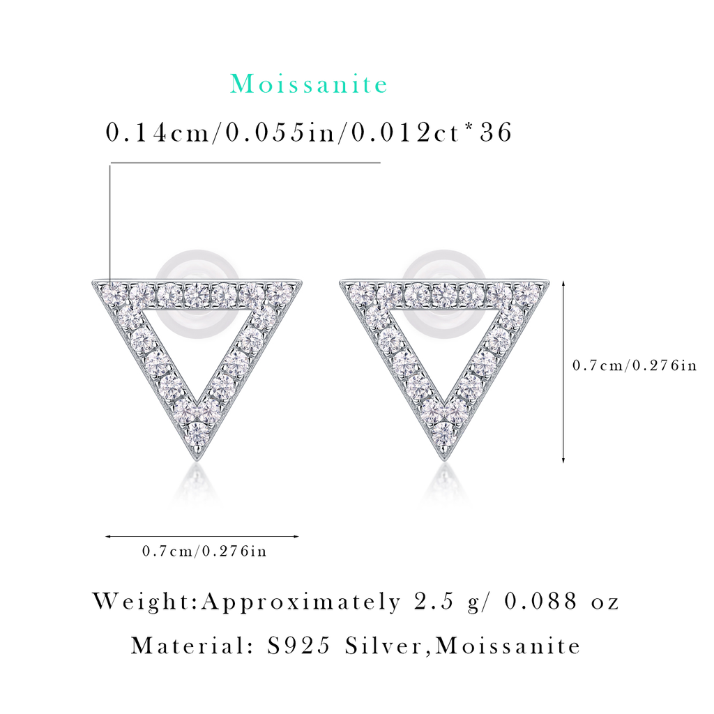 Women Luxury Earring Moissanite Diamond S925 Sterling Silver Plated Hypoallergenic Elegant Womens Stud Earrings