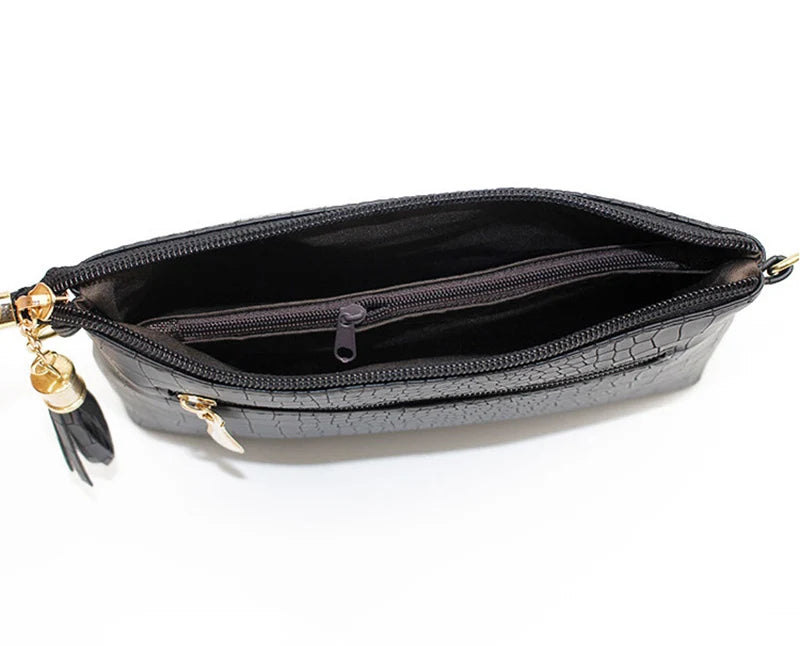Damesmode Alligatorpatroon Schoudertassen PU Leren Handtas Kleine Telefoontas Crossbody Tas