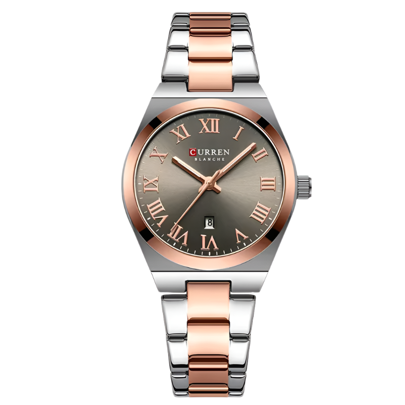 CURREN 9095 Luxe dameshorloges, modieus, casual, dameshorloge van roestvrij staal, quartzhorloge, waterdicht dameshorloge