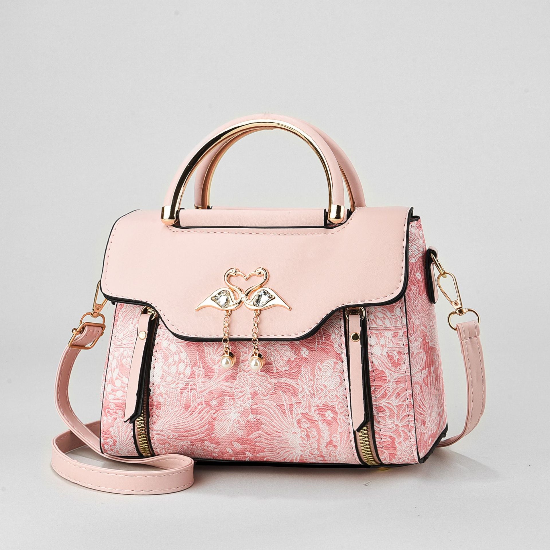 Women's Fashionable Handbag Original Leather Shoulder Bag Multi Zipper Pocket Large Capacity Women's Shoulder Bag