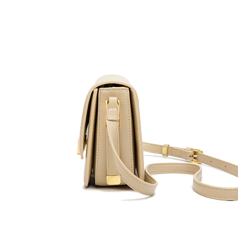 Women's Fashionable Small High-quality One-shoulder Messenger Bag Cowhide Leather Horizontal Square Crossbody Shoulder Bag