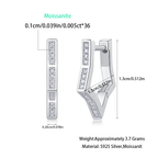 Women Luxury Earrings 925 Sterling Silver Moissanite Diamond Earrings Geometric Star Hip Hoop Stud Women's Earrings