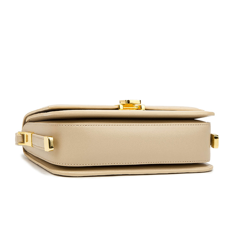 Modieuze kleine, hoogwaardige schoudertas voor dames, horizontale vierkante crossbody-schoudertas van koeienhuidleer