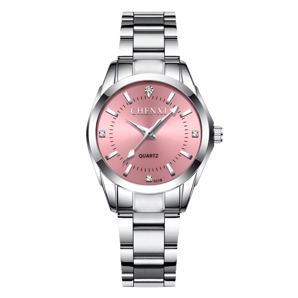 CHENXI Womeb Rhinestone Crafted Quartz Horloge Roestvrij staal Waterdichte Dames Quartz Polshorloges