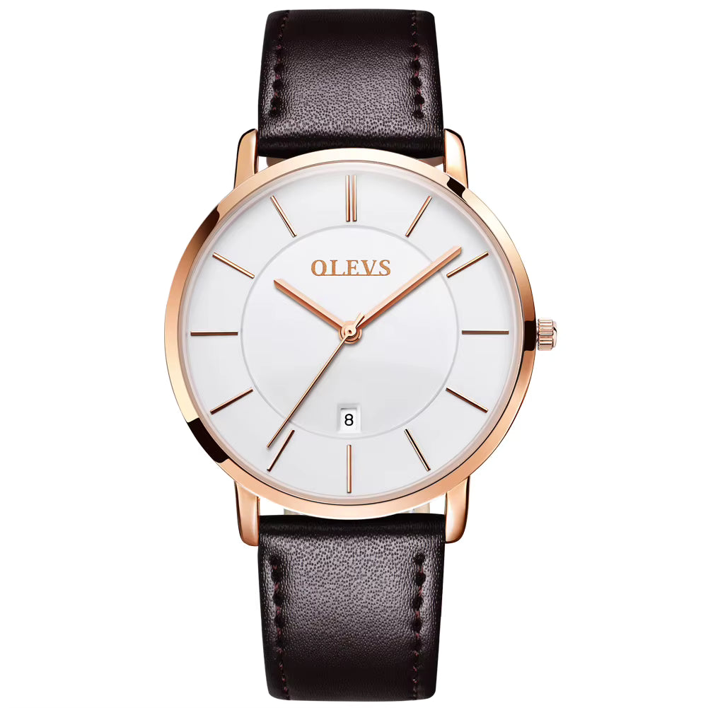 OLEVS Fashionable Genuine Leather Strap Women Quartz Wristwatches Waterproof Japan Quartz High Quality Exquisite Watch