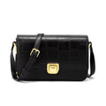 Modieuze kleine, hoogwaardige schoudertas voor dames, horizontale vierkante crossbody-schoudertas van koeienhuidleer