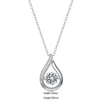 Women Luxury Necklace Moissanite Diamond Pendant Necklace Water Drop Shaped Dazzling Round Imitated Necklaces