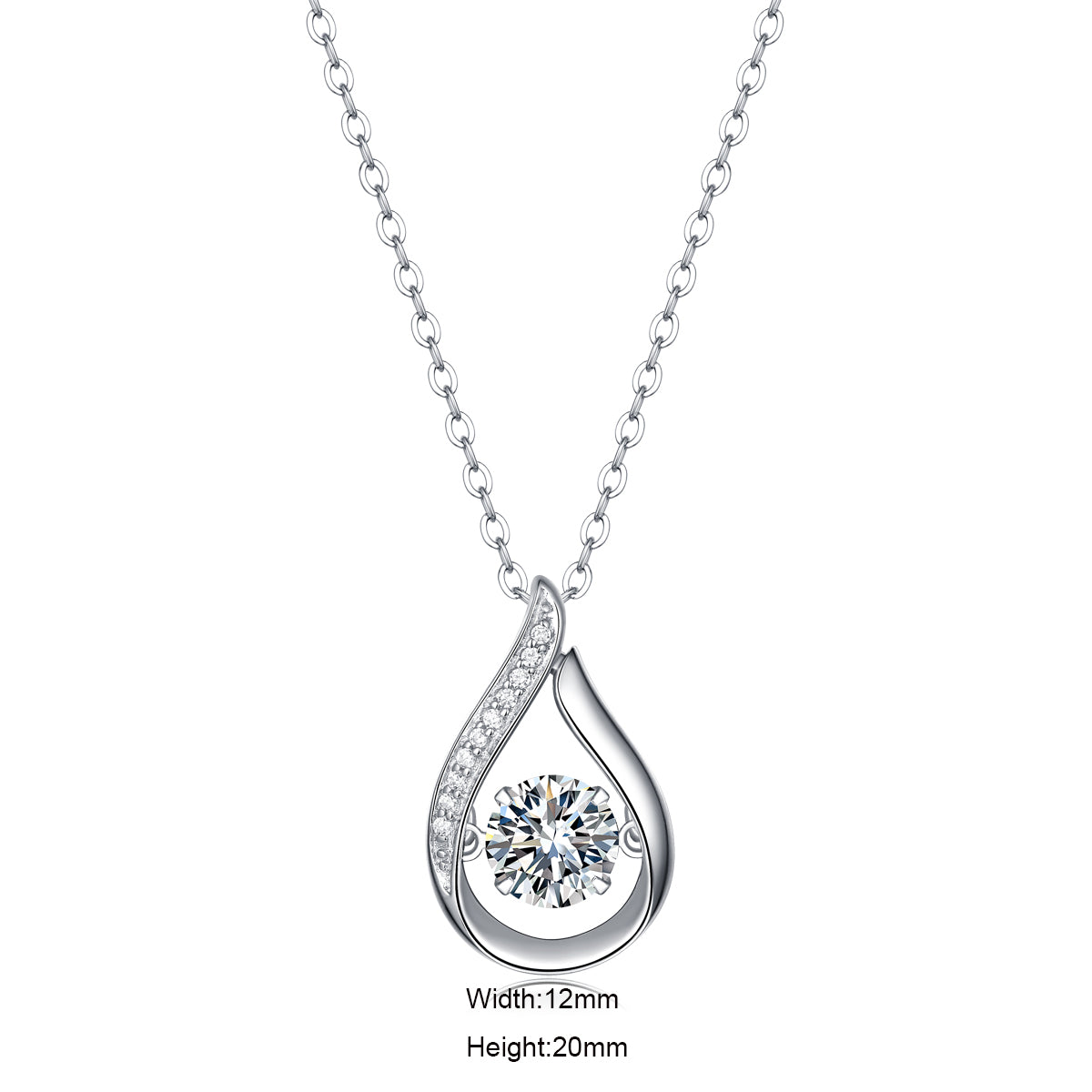 Women Luxury Necklace Moissanite Diamond Pendant Necklace Water Drop Shaped Dazzling Round Imitated Necklaces